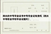 四川的中专毕业证书中专毕业证有用吗（四川中等职业学校毕业证图片）