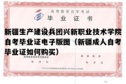 新疆生产建设兵团兴新职业技术学院自考毕业证电子版图（新疆成人自考毕业证如何购买）