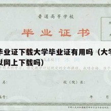 大学毕业证下载大学毕业证有用吗（大学毕业证可以网上下载吗）