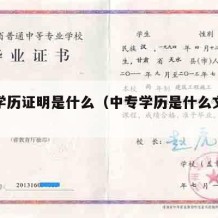 中专学历证明是什么（中专学历是什么文化程度）