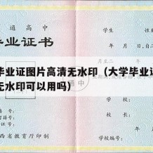 大学毕业证图片高清无水印（大学毕业证图片高清无水印可以用吗）