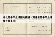 湖北高中毕业证图片模板（湖北省高中毕业证编号是多少）