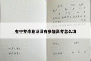 有中专毕业证没有参加高考怎么填