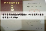 中专学历的报告编号是什么（中专学历的报告编号是什么样的）