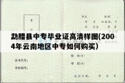 勐腊县中专毕业证高清样图(2004年云南地区中专如何购买）