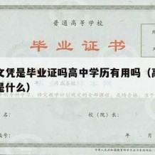 高中文凭是毕业证吗高中学历有用吗（高中的文凭是什么）