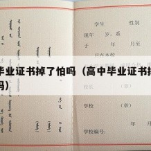 高中毕业证书掉了怕吗（高中毕业证书掉了可以补吗）