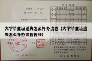 大学毕业证遗失怎么补办流程（大学毕业证遗失怎么补办流程视频）