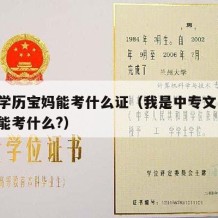 中专学历宝妈能考什么证（我是中专文凭,我现在能考什么?）