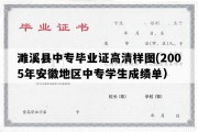 濉溪县中专毕业证高清样图(2005年安徽地区中专学生成绩单）