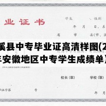 濉溪县中专毕业证高清样图(2005年安徽地区中专学生成绩单）