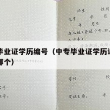 中专毕业证学历编号（中专毕业证学历证书编号是哪个）