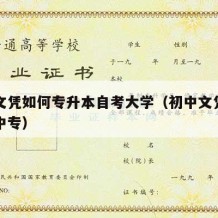 中学文凭如何专升本自考大学（初中文凭怎么自考中专）