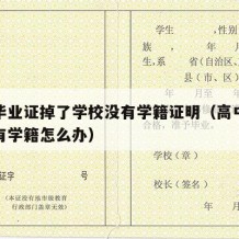 高中毕业证掉了学校没有学籍证明（高中毕业证没有学籍怎么办）