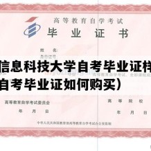 北京信息科技大学自考毕业证样本（北京自考毕业证如何购买）