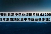 安化县高中毕业证图片样本(2009年湖南地区高中毕业证多少钱）