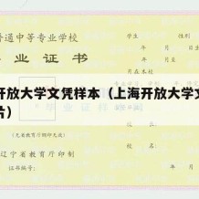 上海开放大学文凭样本（上海开放大学文凭样本图片）