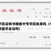 中专学历证明书模板中专学历有用吗（中专学历证明是毕业证吗）