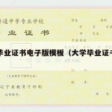 大学毕业证书电子版模板（大学毕业证书高清）