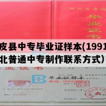 南皮县中专毕业证样本(1991年河北普通中专制作联系方式）