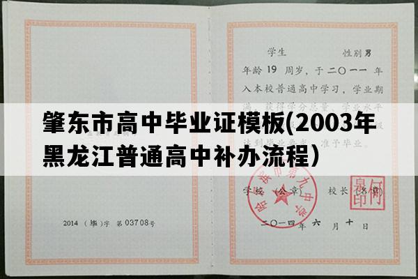 肇东市高中毕业证模板(2003年黑龙江普通高中补办流程）