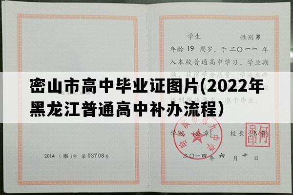 密山市高中毕业证图片(2022年黑龙江普通高中补办流程）