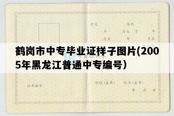 鹤岗市中专毕业证样子图片(2005年黑龙江普通中专编号）