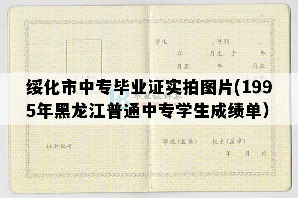 绥化市中专毕业证实拍图片(1995年黑龙江普通中专学生成绩单）