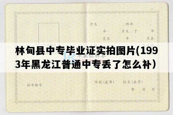 林甸县中专毕业证实拍图片(1993年黑龙江普通中专丢了怎么补）