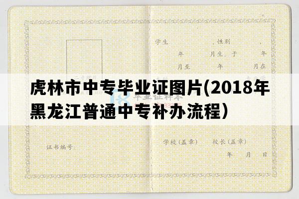 虎林市中专毕业证图片(2018年黑龙江普通中专补办流程）