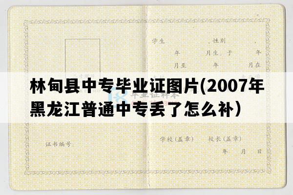 林甸县中专毕业证图片(2007年黑龙江普通中专丢了怎么补）