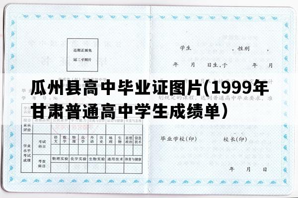 瓜州县高中毕业证图片(1999年甘肃普通高中学生成绩单）