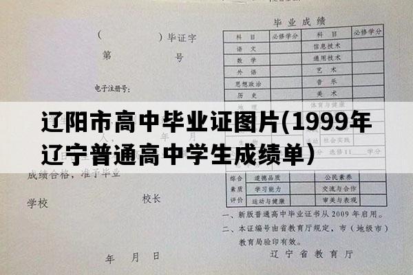 辽阳市高中毕业证图片(1999年辽宁普通高中学生成绩单）