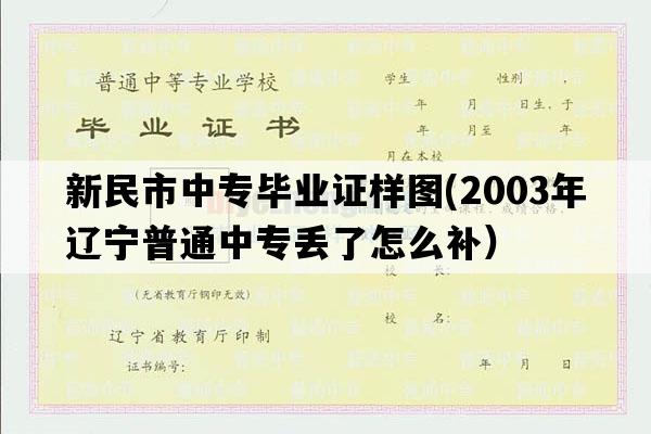 新民市中专毕业证样图(2003年辽宁普通中专丢了怎么补）