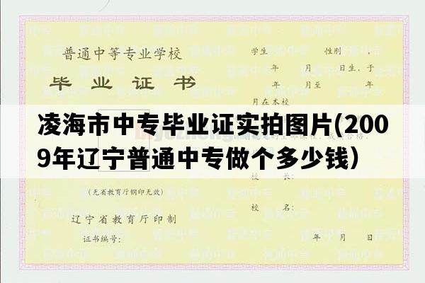 凌海市中专毕业证实拍图片(2009年辽宁普通中专做个多少钱）