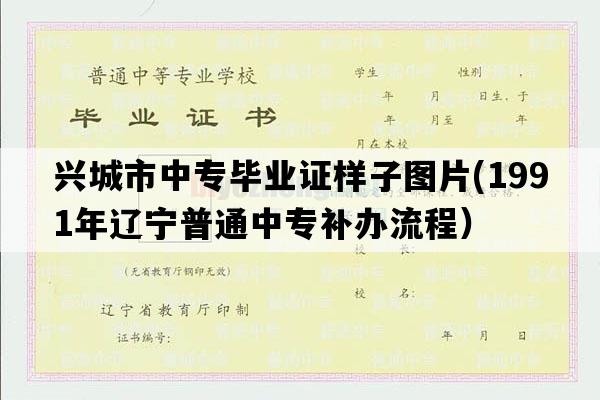 兴城市中专毕业证样子图片(1991年辽宁普通中专补办流程）