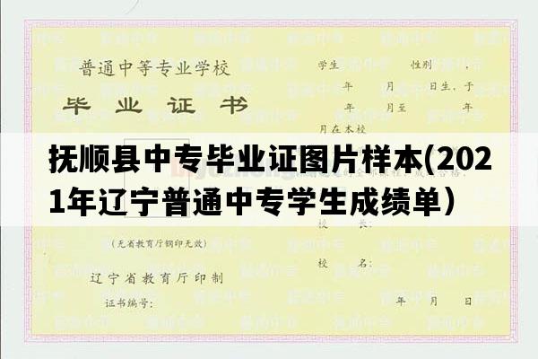 抚顺县中专毕业证图片样本(2021年辽宁普通中专学生成绩单）