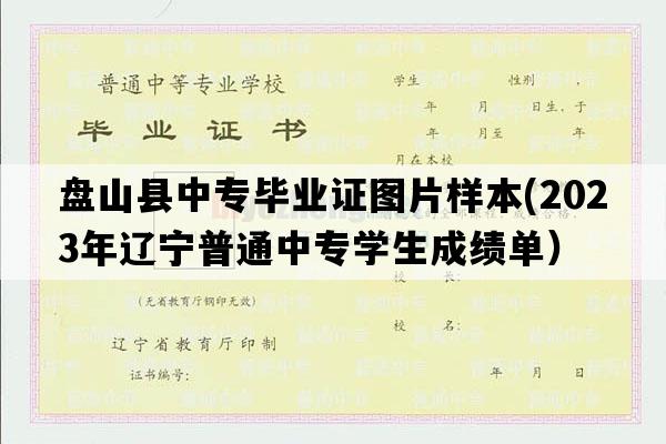 盘山县中专毕业证图片样本(2023年辽宁普通中专学生成绩单）