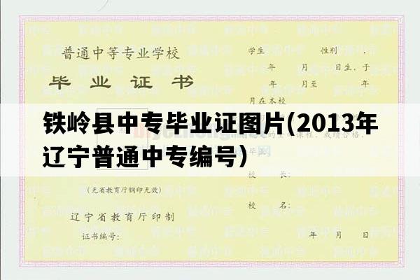 铁岭县中专毕业证图片(2013年辽宁普通中专编号）