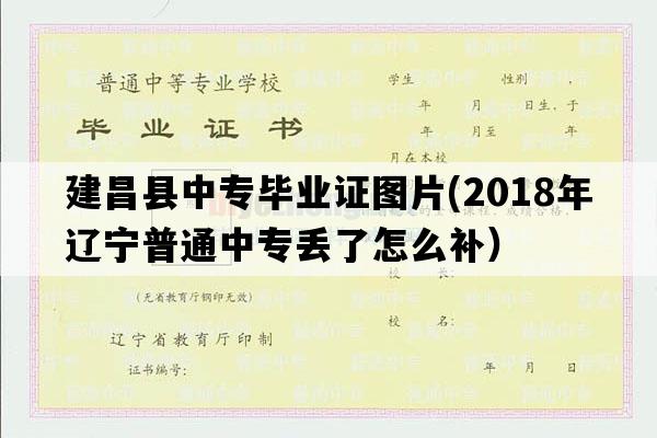 建昌县中专毕业证图片(2018年辽宁普通中专丢了怎么补）