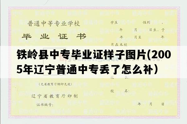 铁岭县中专毕业证样子图片(2005年辽宁普通中专丢了怎么补）