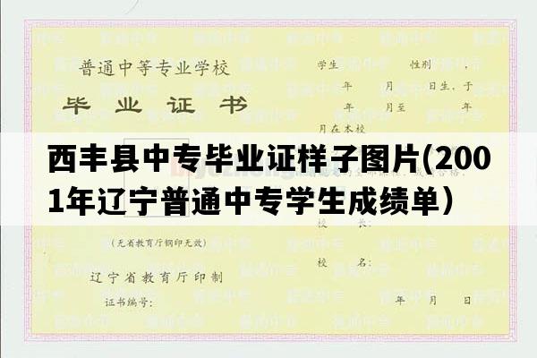 西丰县中专毕业证样子图片(2001年辽宁普通中专学生成绩单）