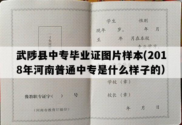 武陟县中专毕业证图片样本(2018年河南普通中专是什么样子的）