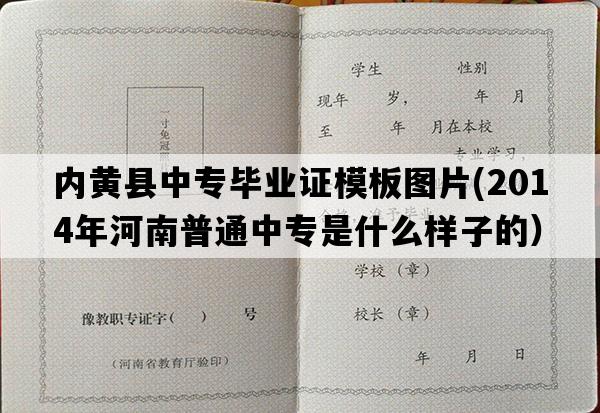 内黄县中专毕业证模板图片(2014年河南普通中专是什么样子的）