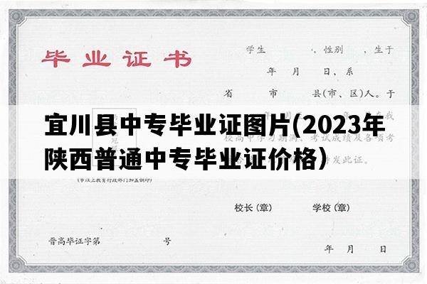 宜川县中专毕业证图片(2023年陕西普通中专毕业证价格）