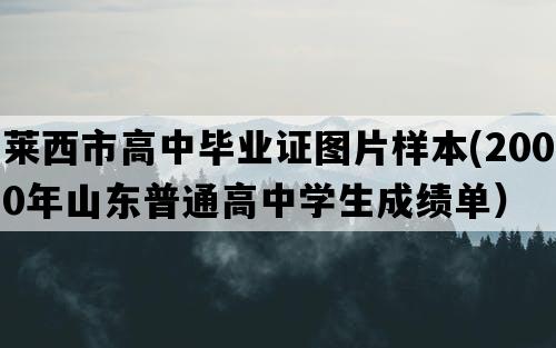 莱西市高中毕业证图片样本(2000年山东普通高中学生成绩单）