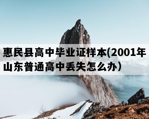 惠民县高中毕业证样本(2001年山东普通高中丢失怎么办）