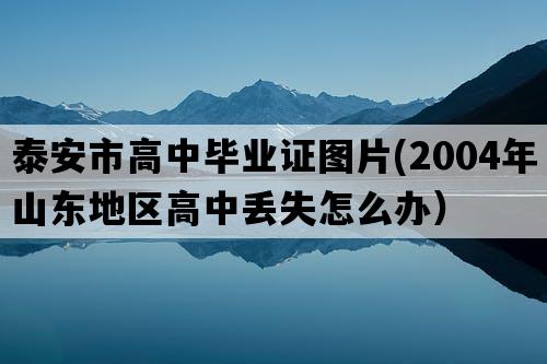 泰安市高中毕业证图片(2004年山东地区高中丢失怎么办）