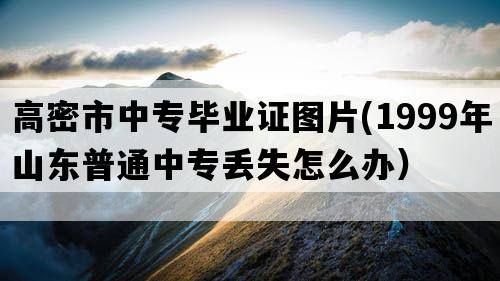 高密市中专毕业证图片(1999年山东普通中专丢失怎么办）