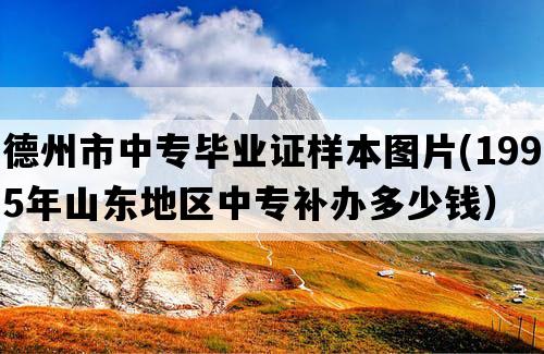 德州市中专毕业证样本图片(1995年山东地区中专补办多少钱）